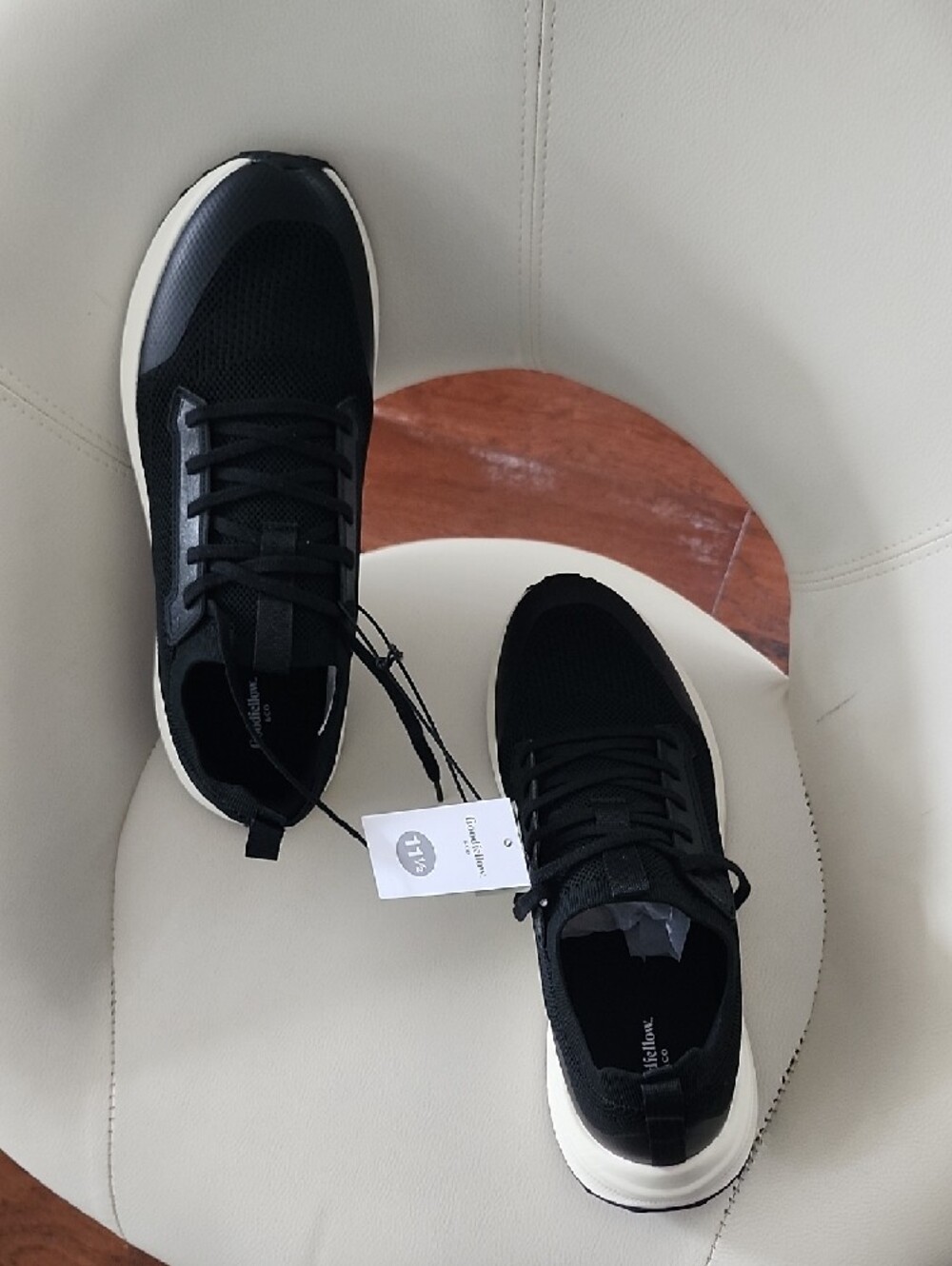 Goodfellow & Co Black and White Mesh Lace-Up Sneakers - Picture 3 of 3